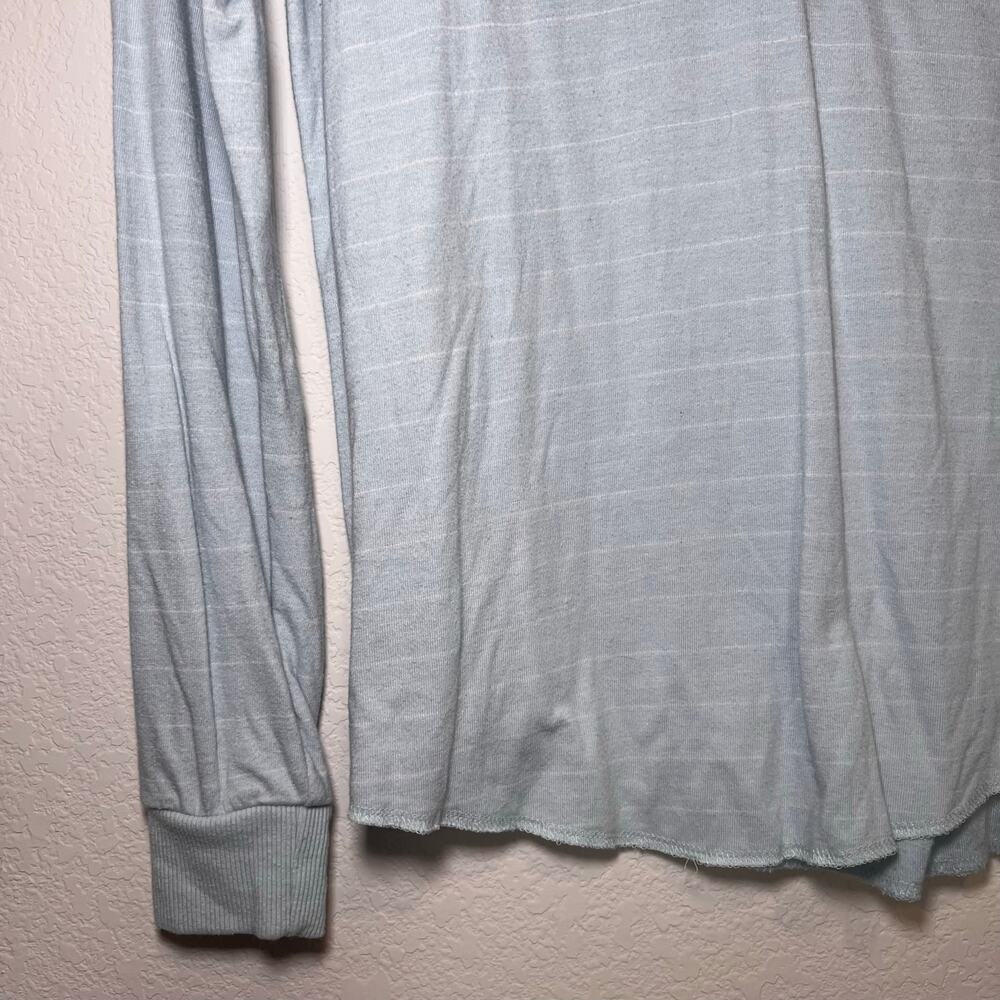 Marine Layer Shirt Womens Size M Light Blue Striped Long Sleeve Henley Lounge - Picture 5 of 16